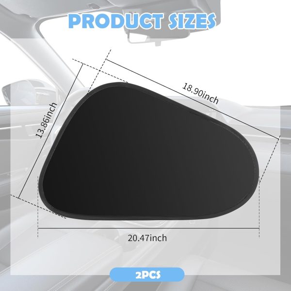2PCS 18.9 * 13.86" Car Window Shades,Static Mounted Car Sun Shade Side Window for Blocking Sunlight & Reducing The Temperature Inside Cars,Thickened Vehicle Accessories Cars Shade (Front Window/2PCS) - Image 2