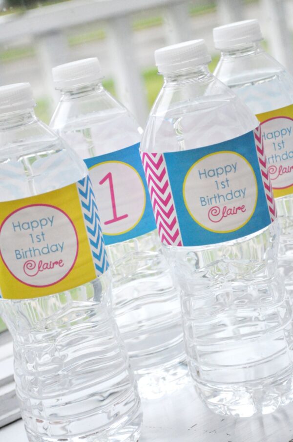Water Bottle Labels for Girls Birthday Party - Image 3
